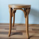 Vintage round kitchen stool, waxed bentwood, 50s, Baumann style