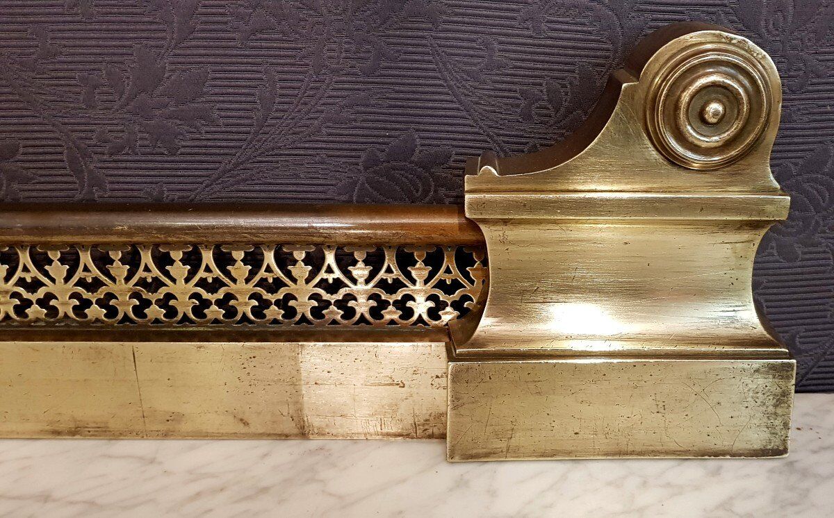 Barre de foyer / devant de cheminée Louis Philippe