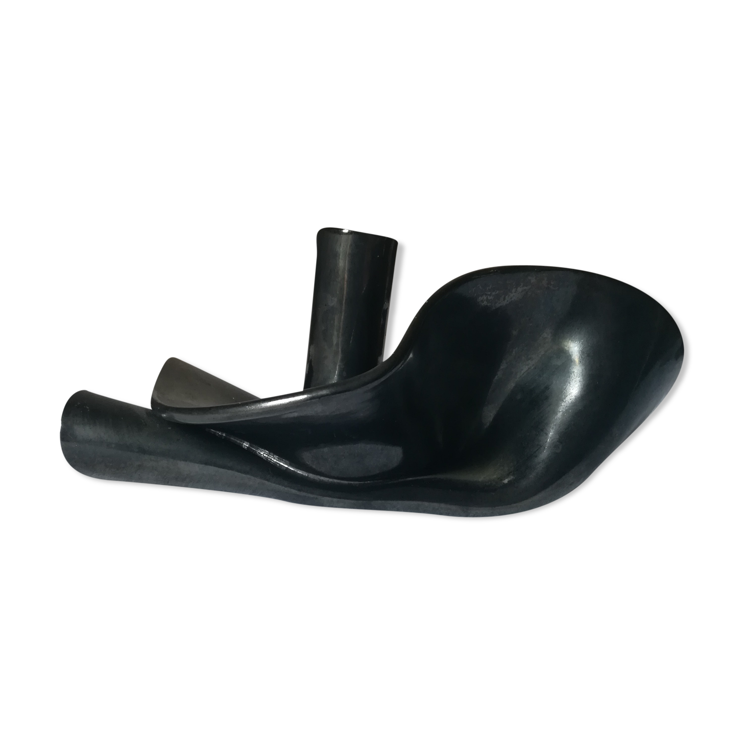 Black ceramic candlestick