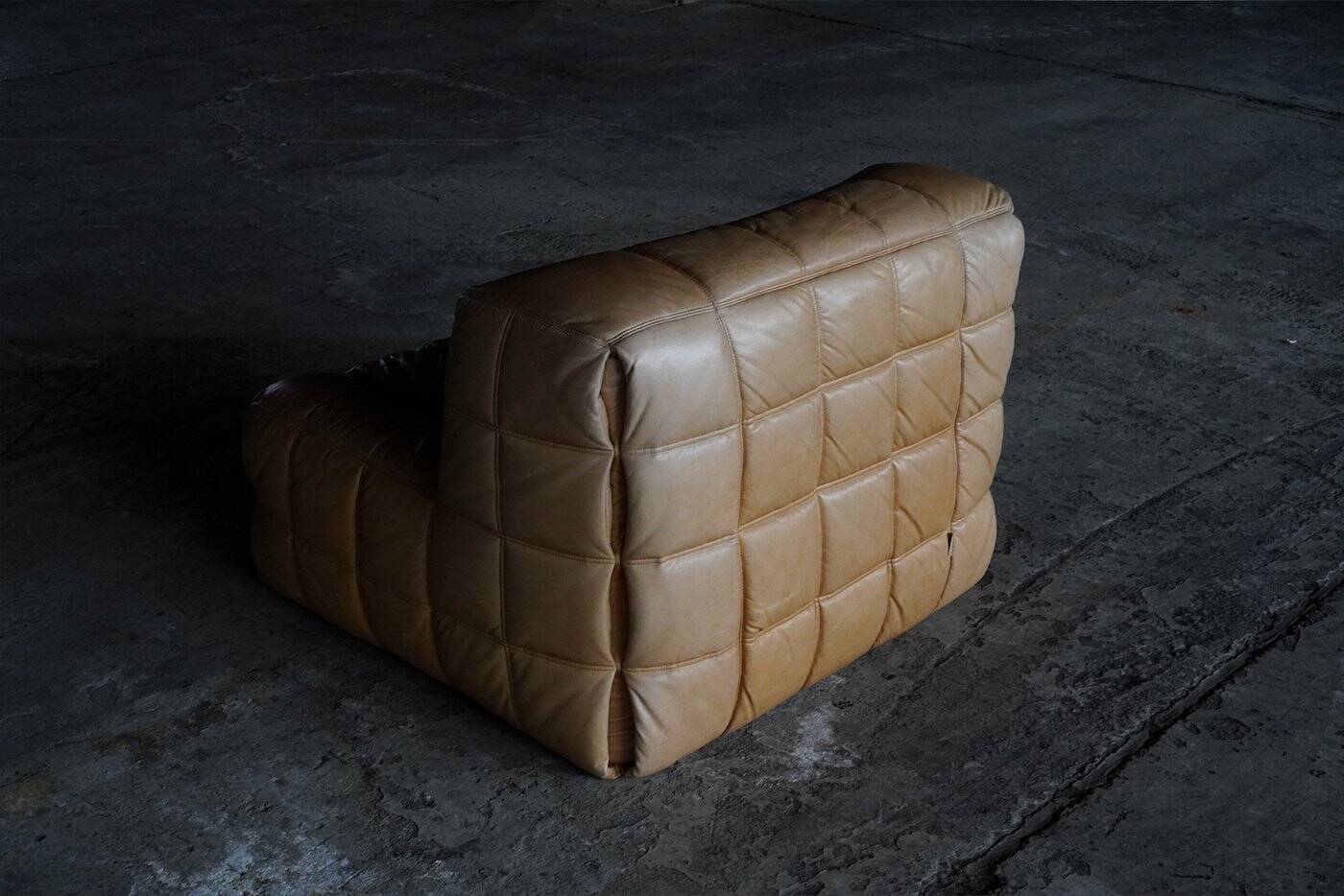 Kashima Lounge Chairs in Tan Leather by Michel Ducaroy for Ligne Roset, 1980s, Set of 2