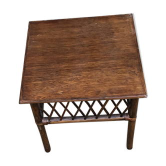 Rattan side table