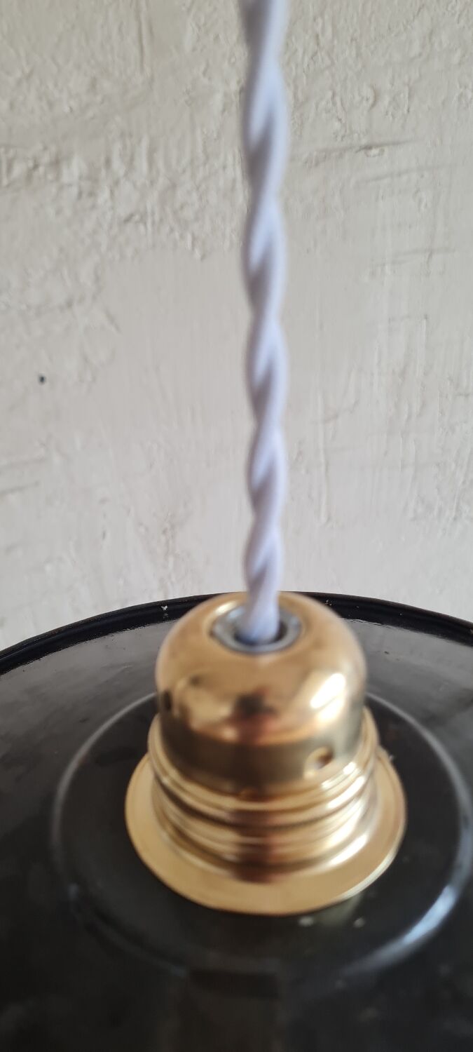 Black enamelled pendant lamp 1950