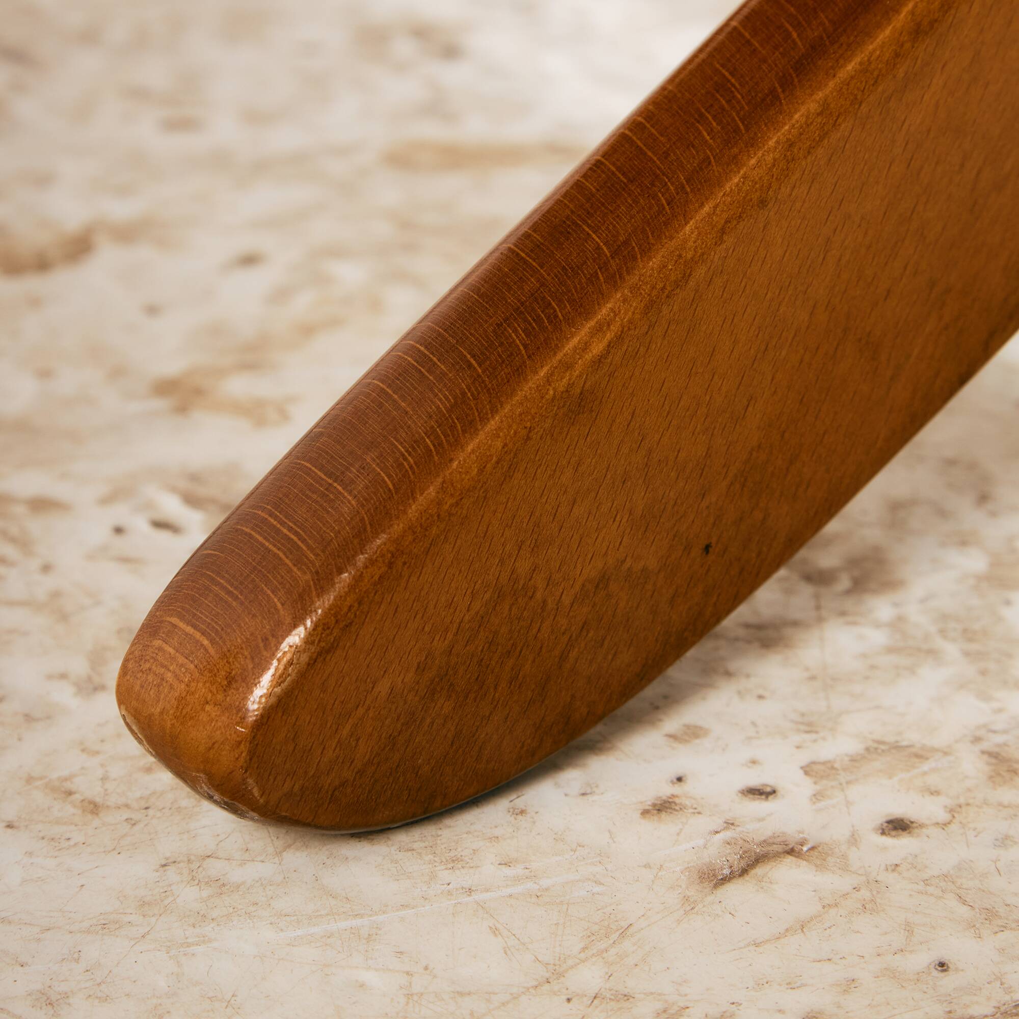Beech armchair with leather upholstery