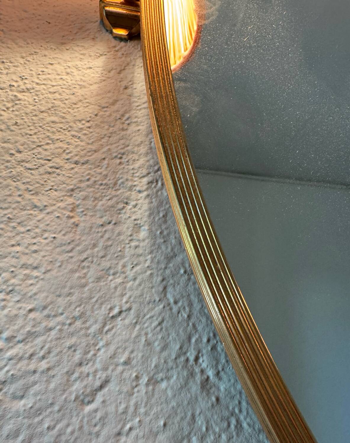Oval illuminated brass mirror from the 70s
