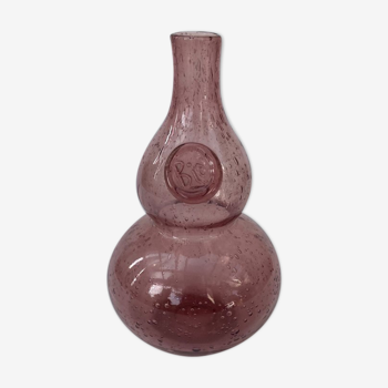 Vase en verre soufflé Biot violet