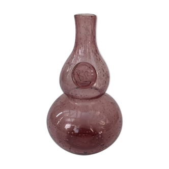 Biot purple blown glass vase