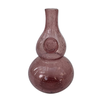 Vase en verre soufflé Biot violet