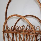 Vintage bamboo magazine rack Italy 1960s