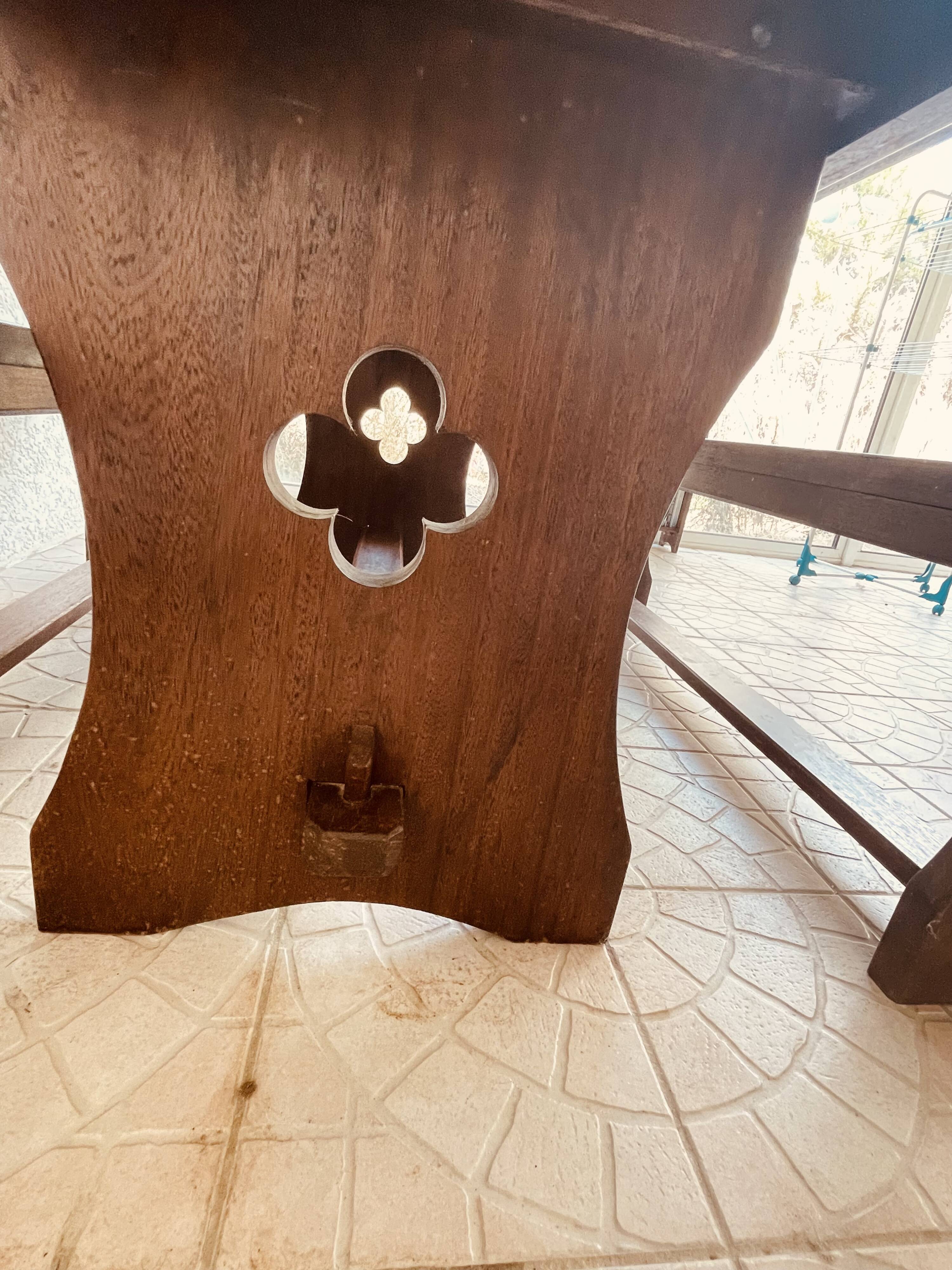 Table de Monastère Anglaise en Chêne Massif et ses 2 Bancs