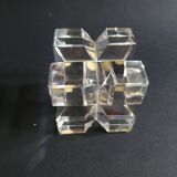 Two old vintage crystal cubes made in France