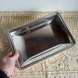 Rectangular metal silver-plated tray