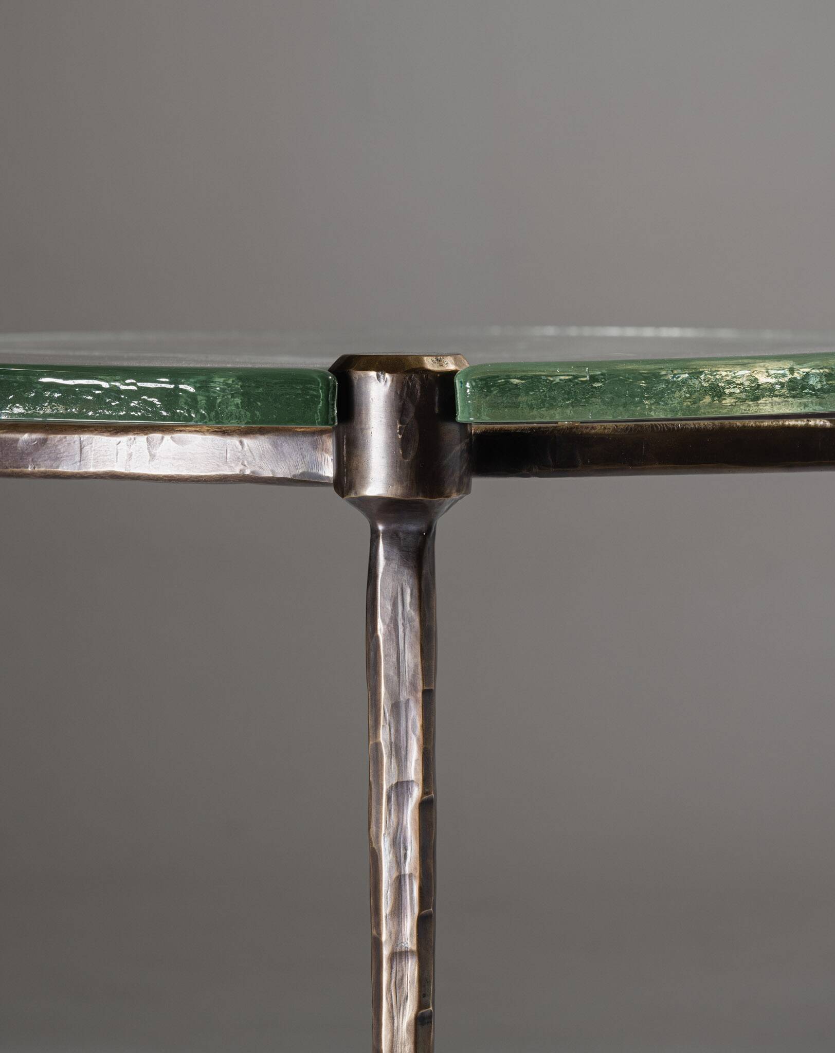 Bronze and glass coffee table, Lothar Klute, 1980s