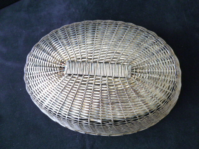 Breadbasket, braided silver metal banette 25 cm