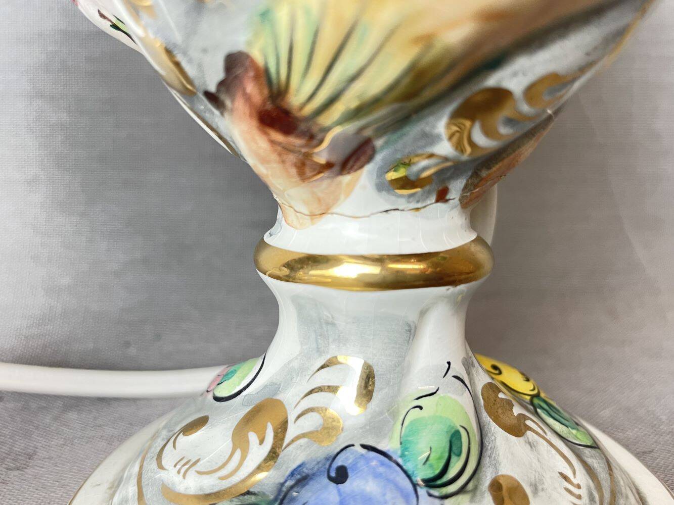 Pair Portuguese porcelain table lamps limited numbered by Alconaca