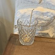 Ice bucket and its vintage 1950 gold metal spoon