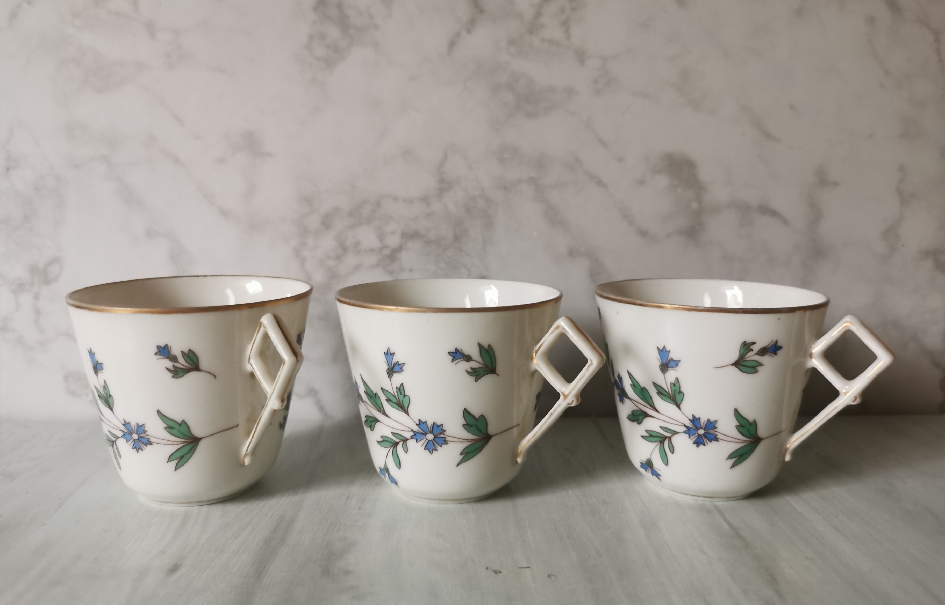 Porcelain barbel tea set Limoges Guérin