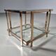 Square side table with two levels in modern Regency style, veneered in 23-carat gold by Belgo Chrom.