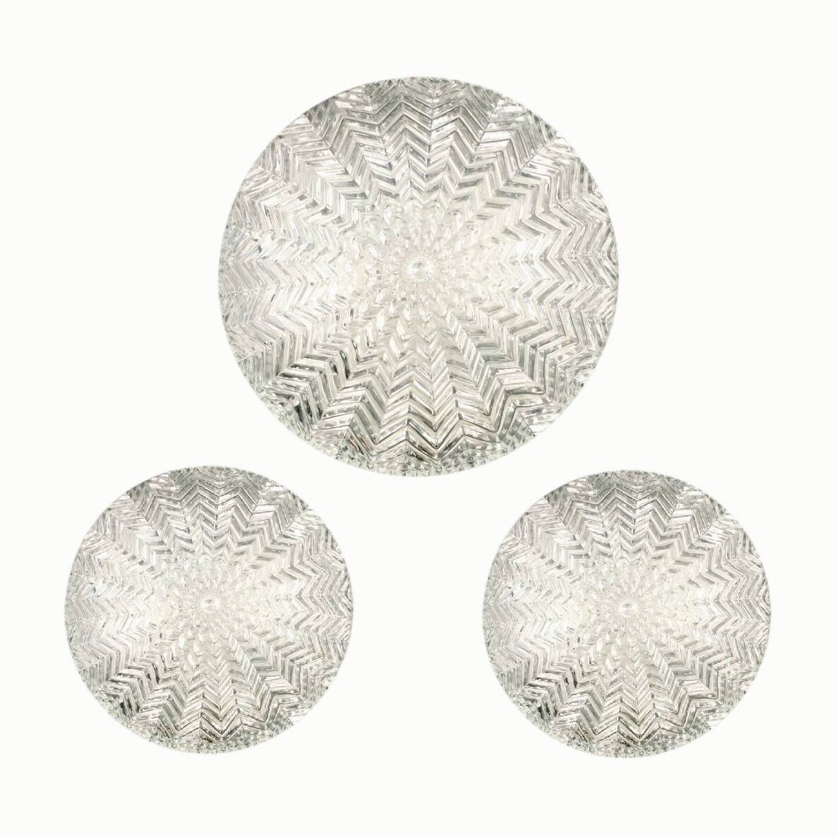 Set of Geometric Glass Ceiling Light & 2 Wall Lights from Limburg, 1970s