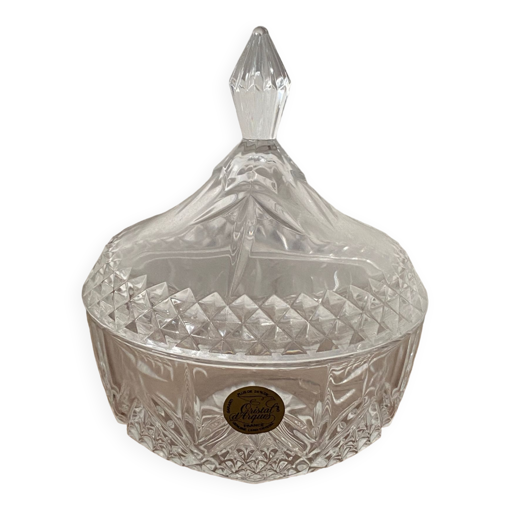 Bonbonnière ou sucrier neuf Lunel satiné de Cristal d'Arques - Arts de la table