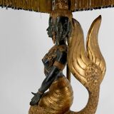 Sculptural Lamp in Bronze with double green and gold patina, Suvannamaccha