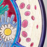 Enamelled cloisonné bowl Art Deco from Longwy, France with daisies, 1930.