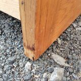 Classeur double à rideaux en bois massif – meuble de métier vintage