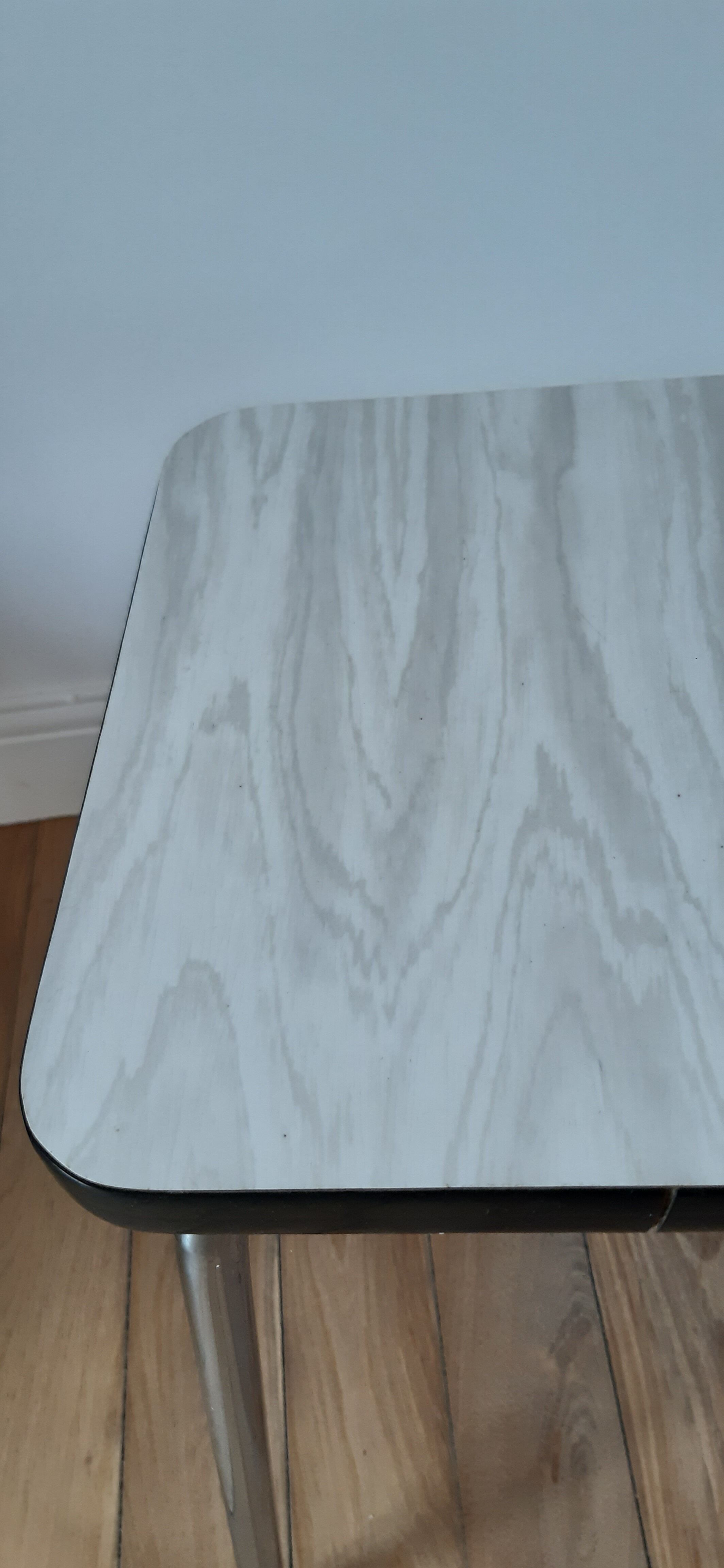 White marbled formica stool 70s