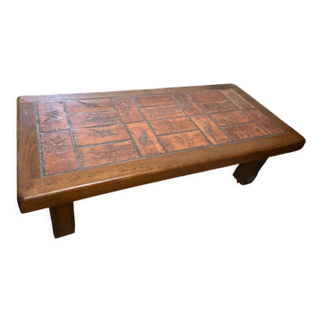 Table basse herbier P.Garnier vintage
