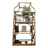 Rattan and glass shelf