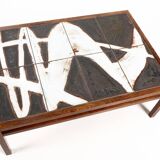 Large Scandinavian Coffee Table 1960, Ole Bjorn Krüger In Rosewood And Ceramic