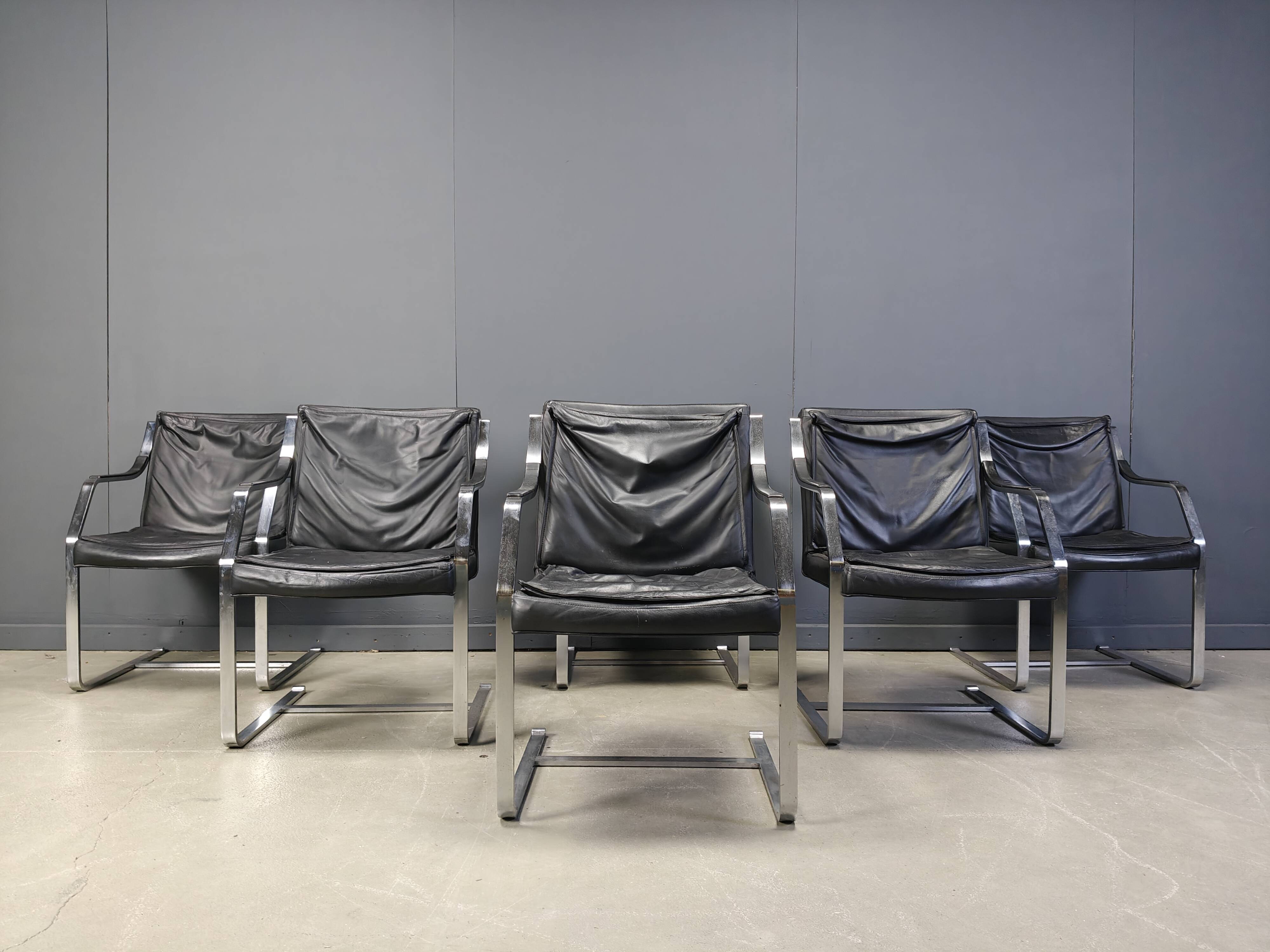 Set of 6 Rudolf Glatzel armchairs for Knoll Art Collection, 1980s