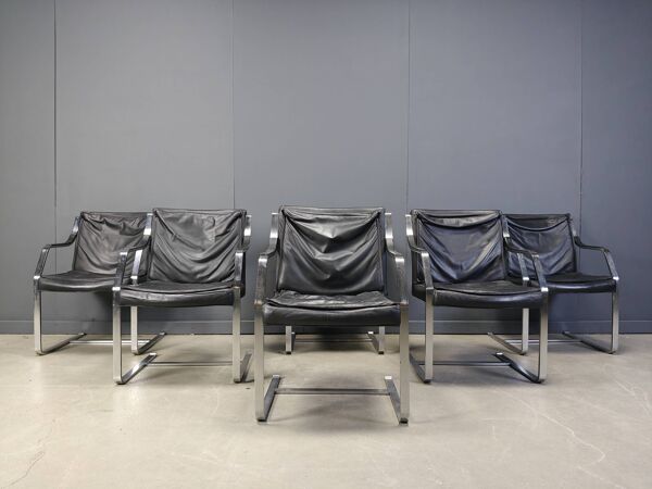 Ensemble de 6 fauteuils Rudolf Glatzel pour Knoll Art Collection, années 1980