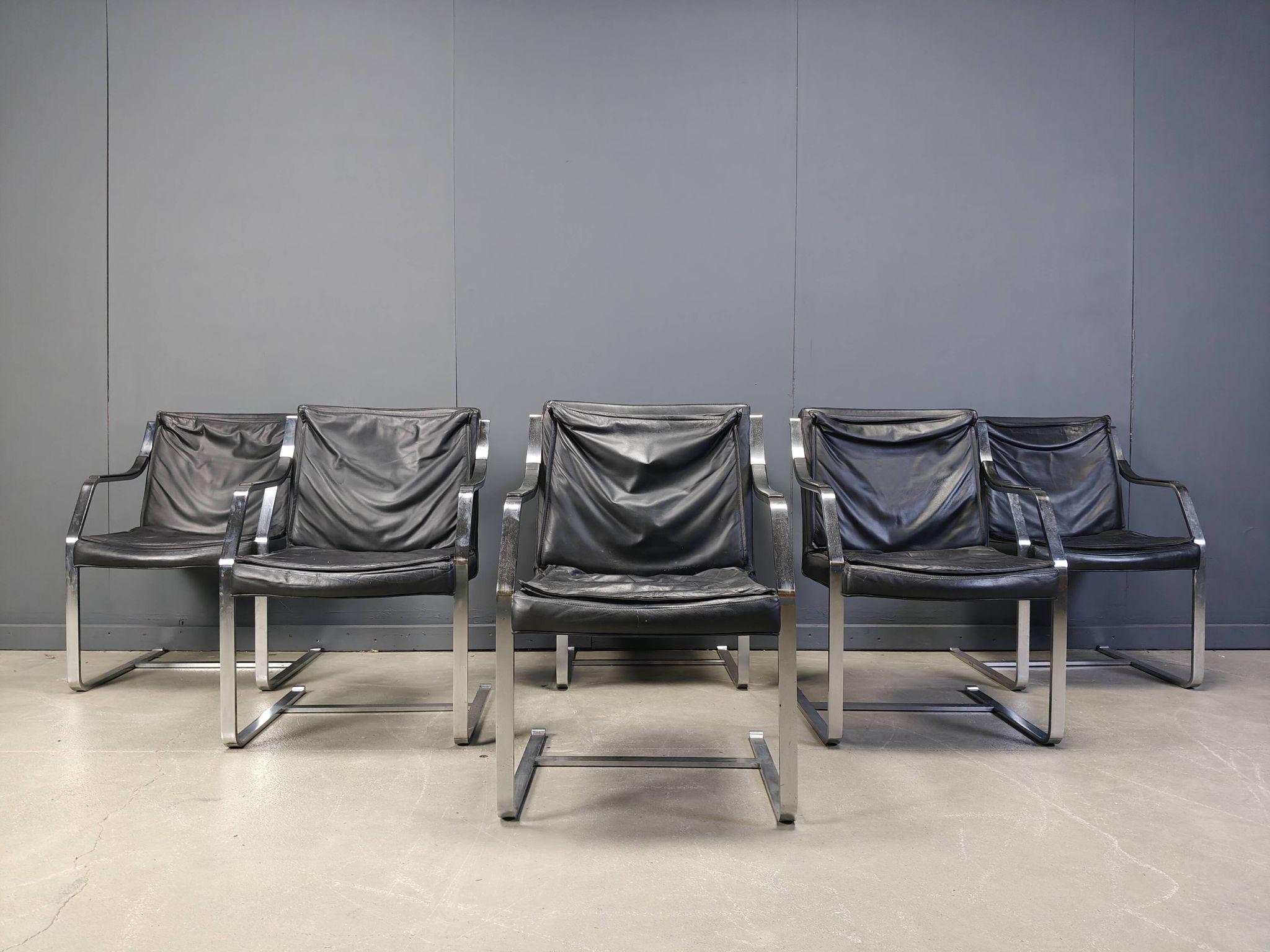 Set of 6 Rudolf Glatzel armchairs for Knoll Art Collection, 1980s
