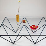 Metal and glass coffee table