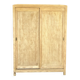 Sliding door wardrobe in raw wood