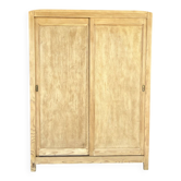 Armoire portes coulissantes bois brut