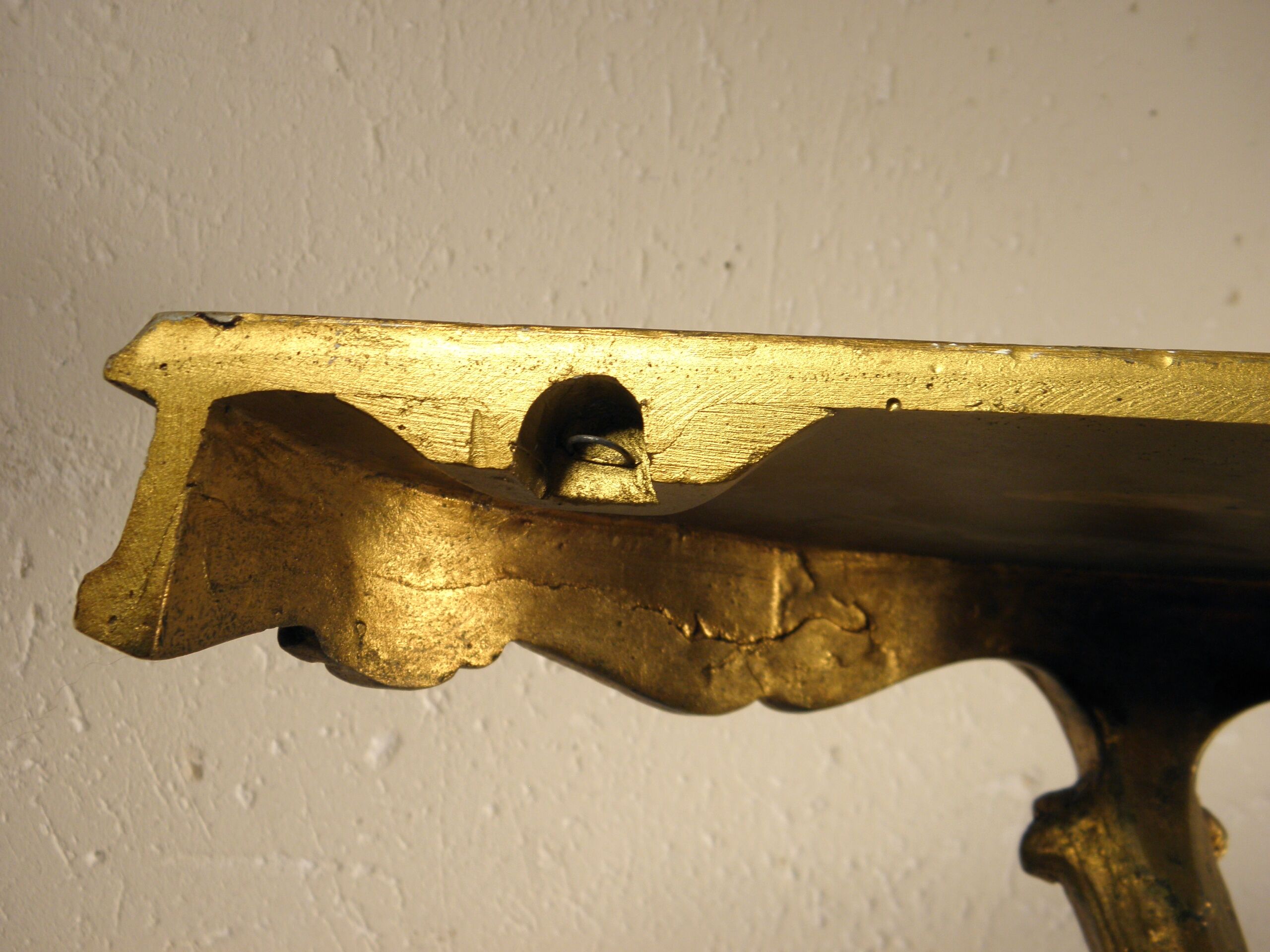 Old gold wall console 39 cm