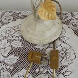 Vintage French double table lamp with glass shade "Autumn Leaves" 5488