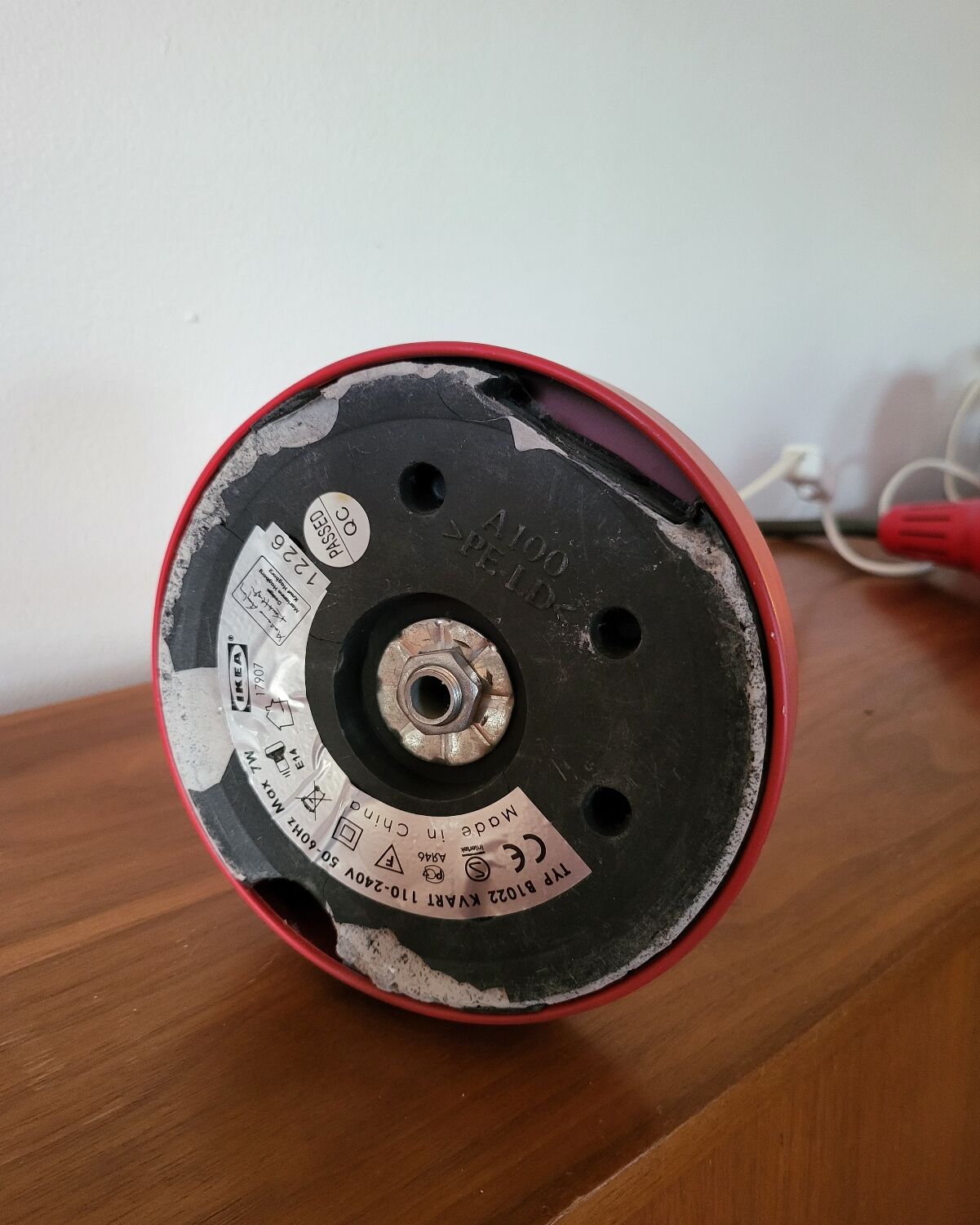 Red IKEA Desk Lamp by Marianne Hagberg Kvart