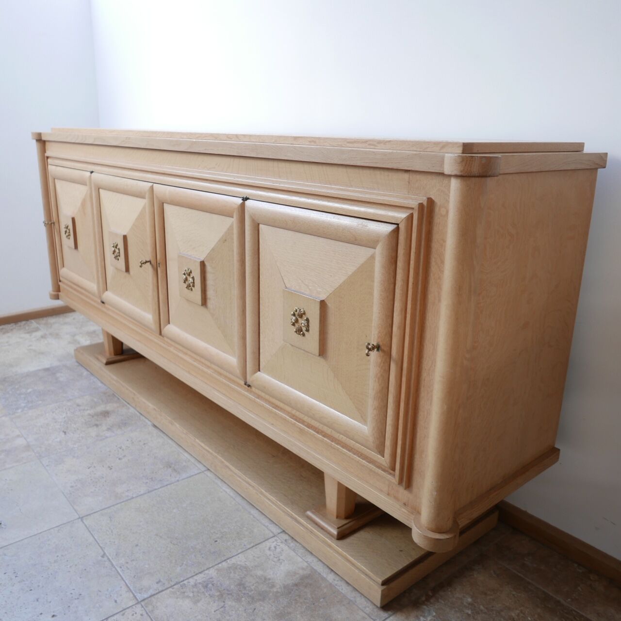 Mid-century blonde french credenza