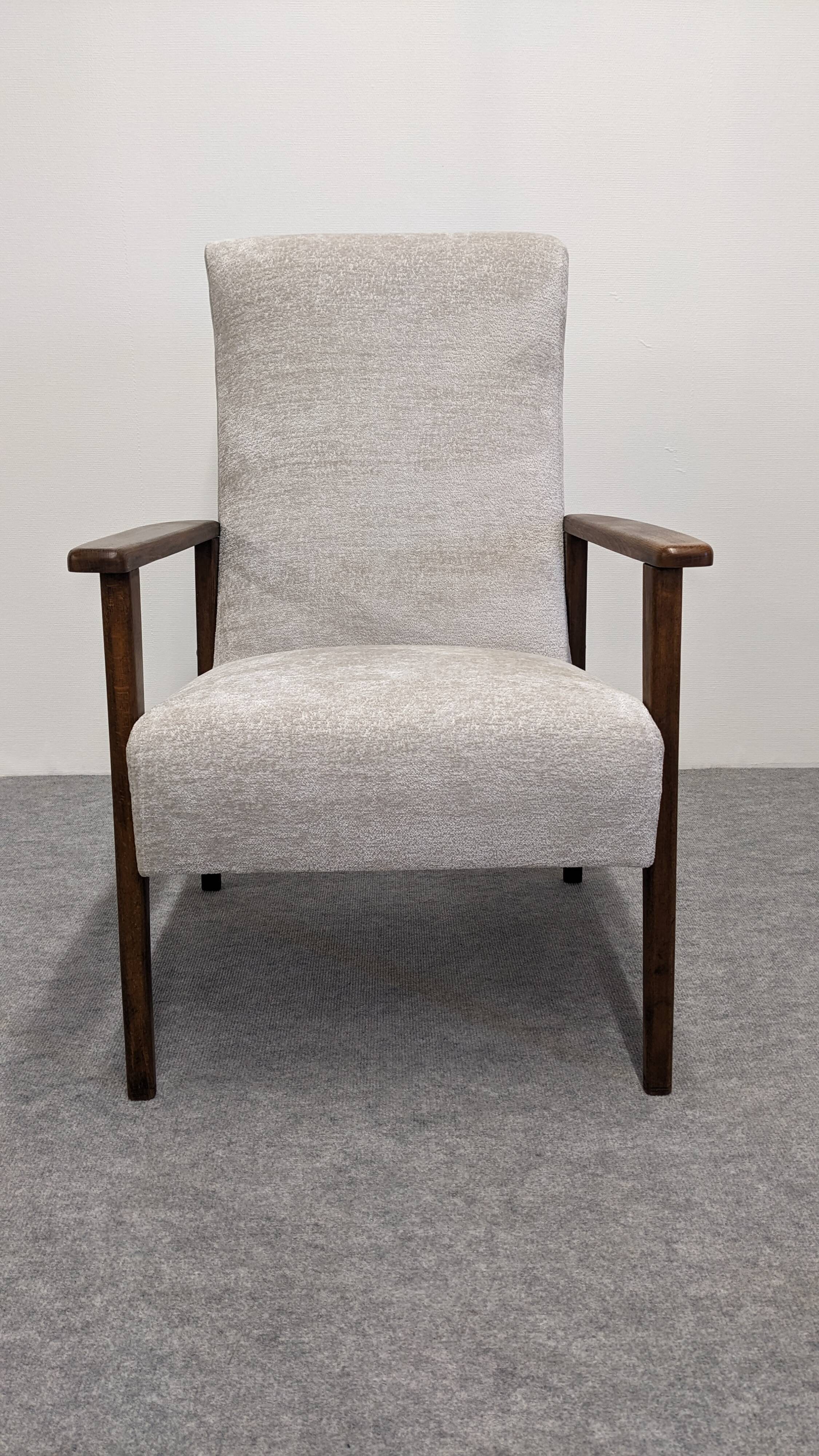Pair of vintage stained beech armchairs from the 50s/60s