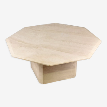 Table basse octogonale en travertin