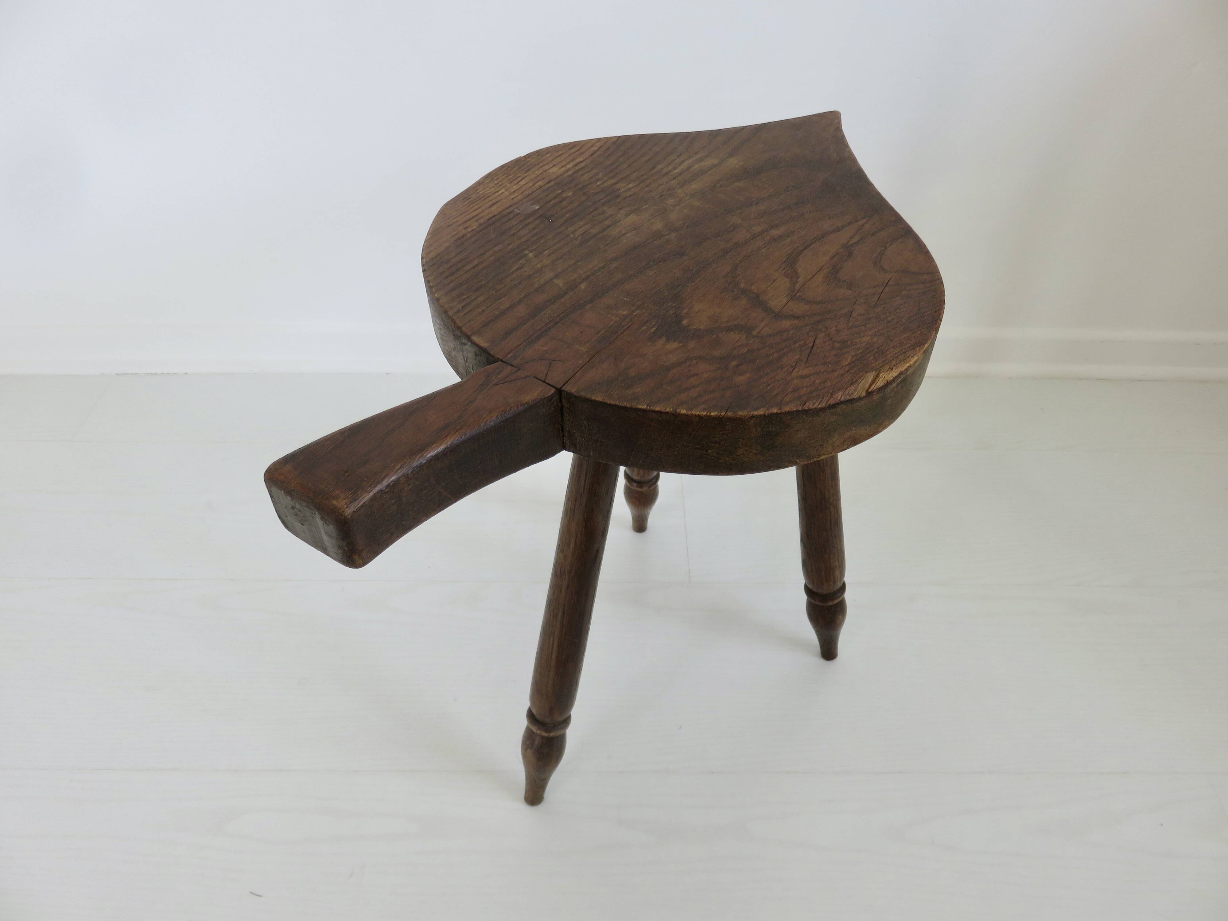Brutalist stool in solid wood