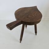 Brutalist stool in solid wood
