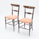 Rare Set of 6 chairs Campanino Chiavari walnut by Fratelli Levaggi 1950