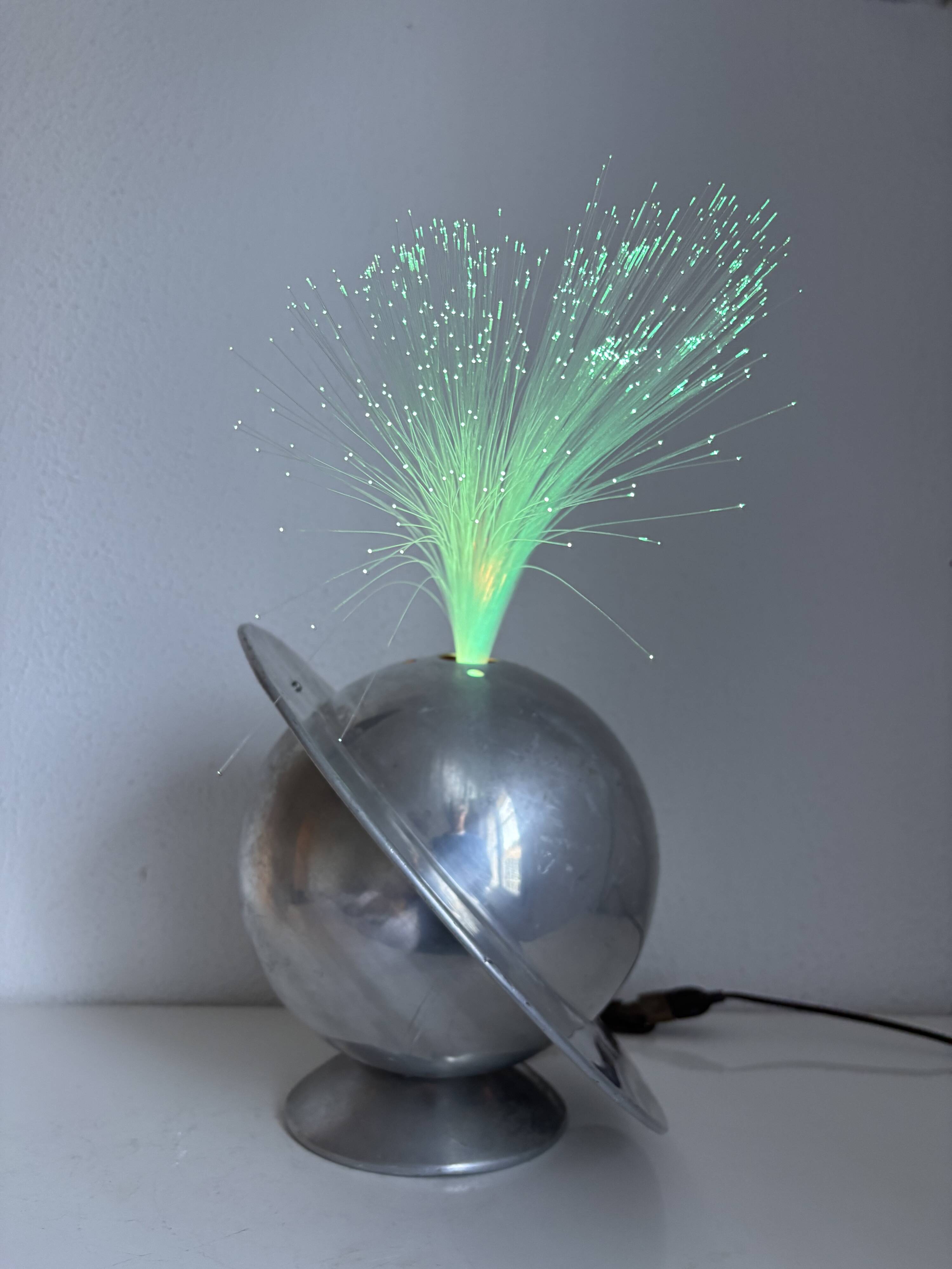 Rare French fibre optic lamp "La Sphérique" from the 1970s Space Age.