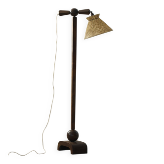 Scandinavian Funkis floor lamp with original shade, Denmark, Art Deco, 1930s