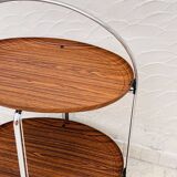 Oval folding serving trolley
