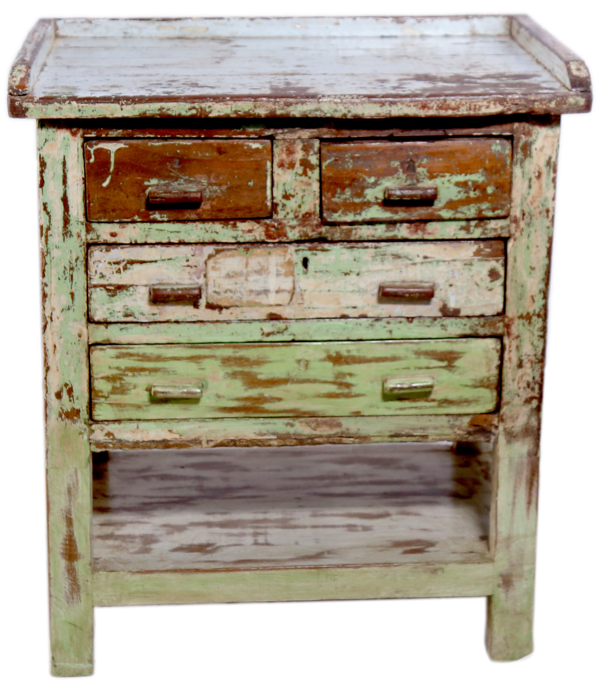 Old Burmese teak bedside furniture