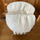 Bamboo, rattan, wicker cradle bassinet from the 1960s with a foldable support.